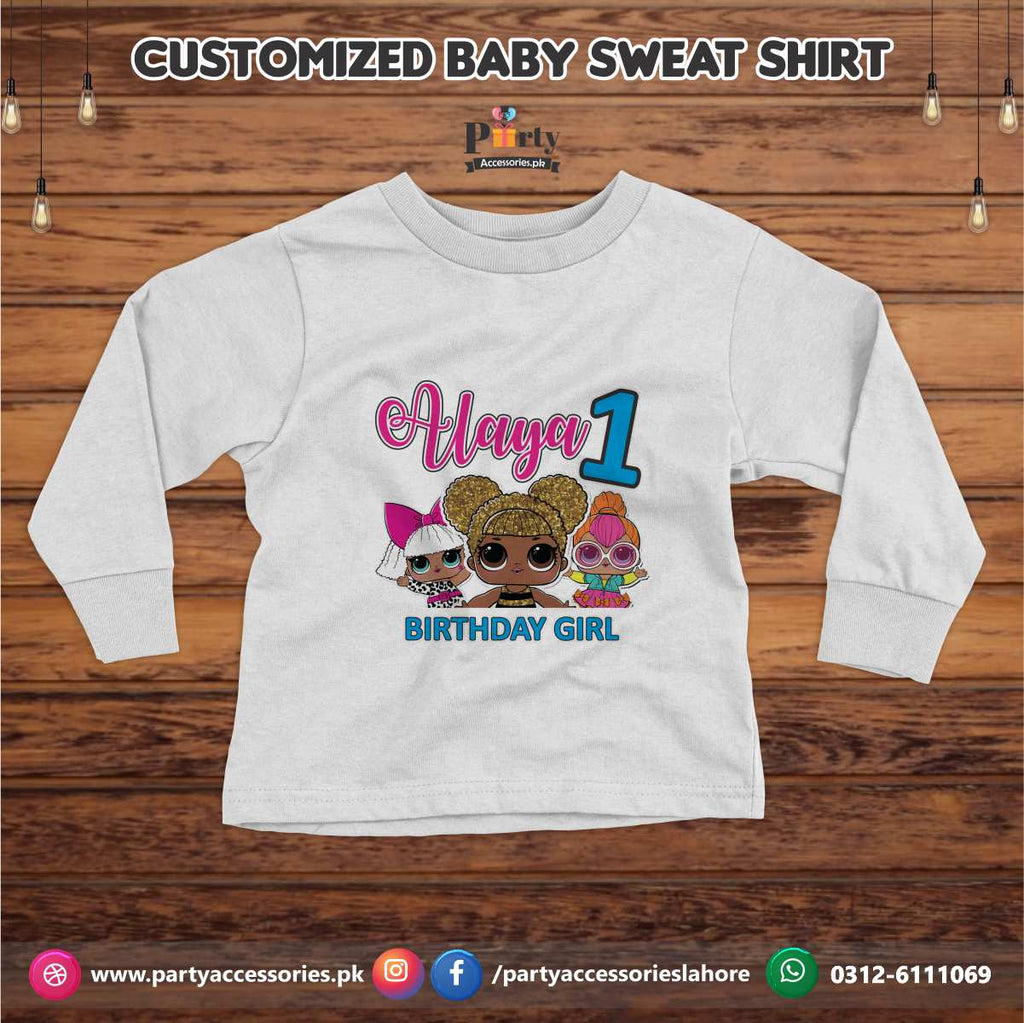 LOL Doll theme birthday customized Sweat shirt in White