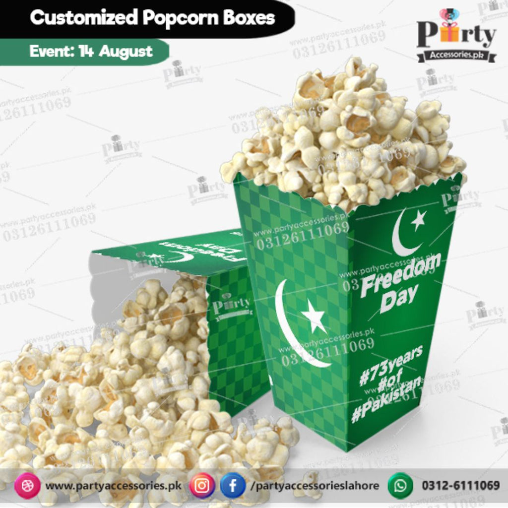 14 August theme Customized Popcorn boxes