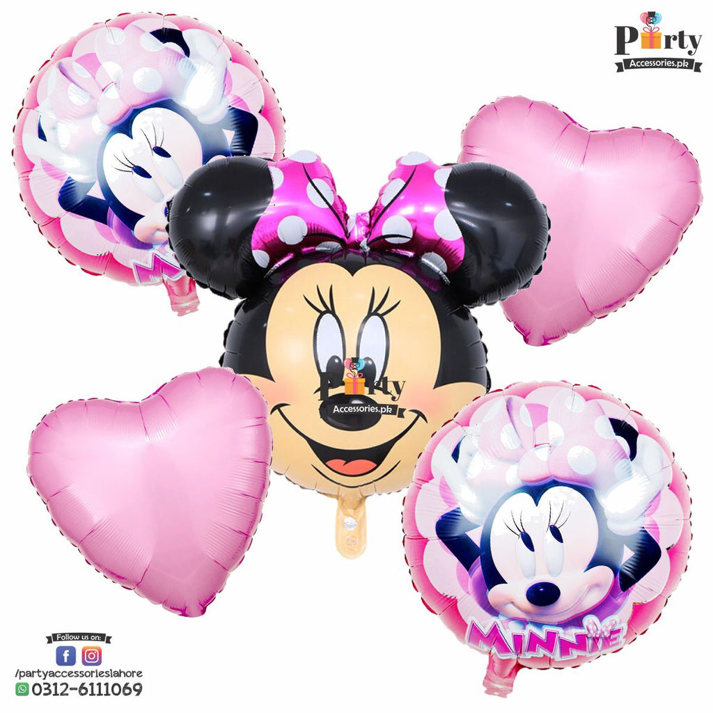 Minnie Mouse birthday theme foil balloons 