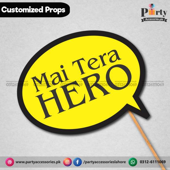 Customized funny WEDDING party photo prop MAI TERA HERO