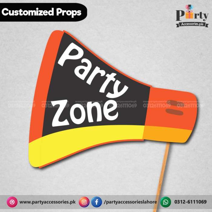 Customized funny WEDDING party photo prop PARTY ZONE