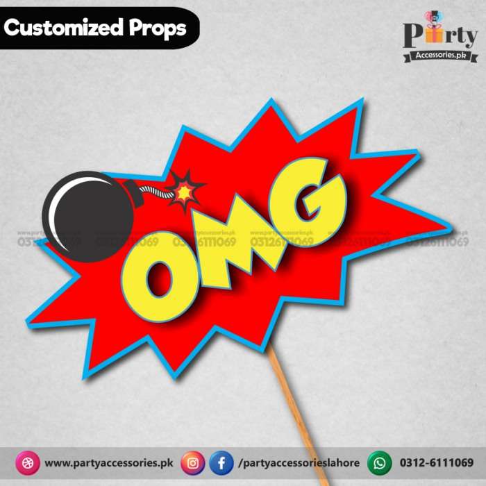 Customized funny WEDDING party photo prop OMG
