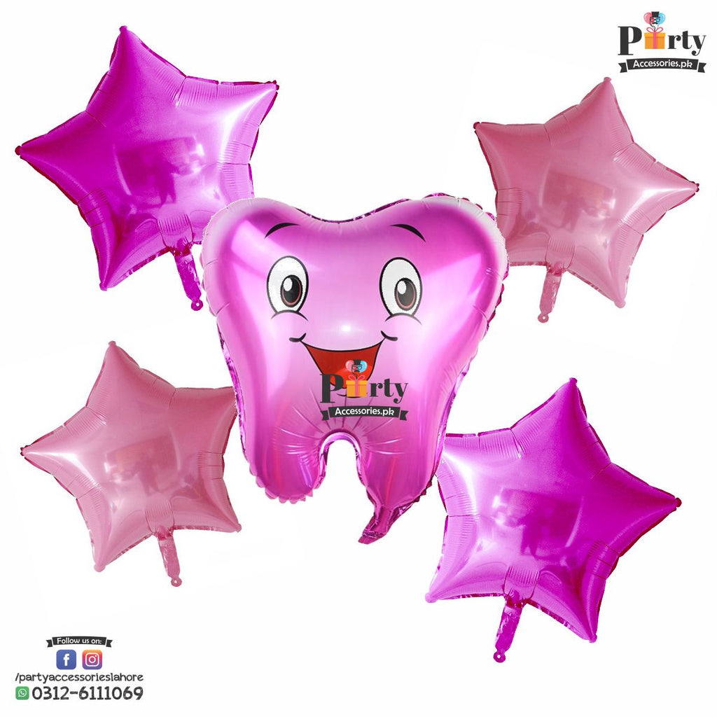 First tooth Celebration theme foil balloons