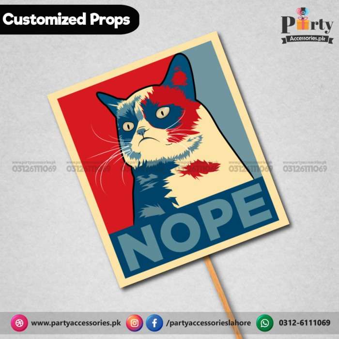 Customized funny WEDDING party photo prop NOPE