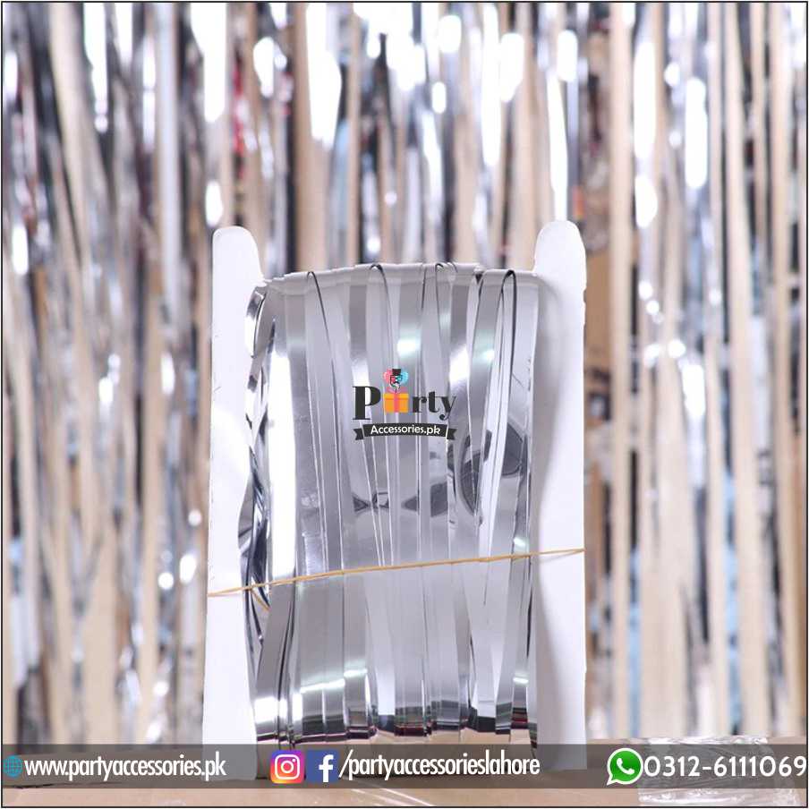 Silver Metallic Foil Curtain