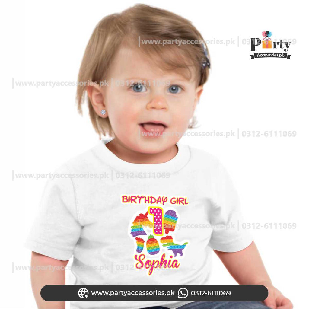 Pop it Party theme customized T-shirt for birthday boy or girl