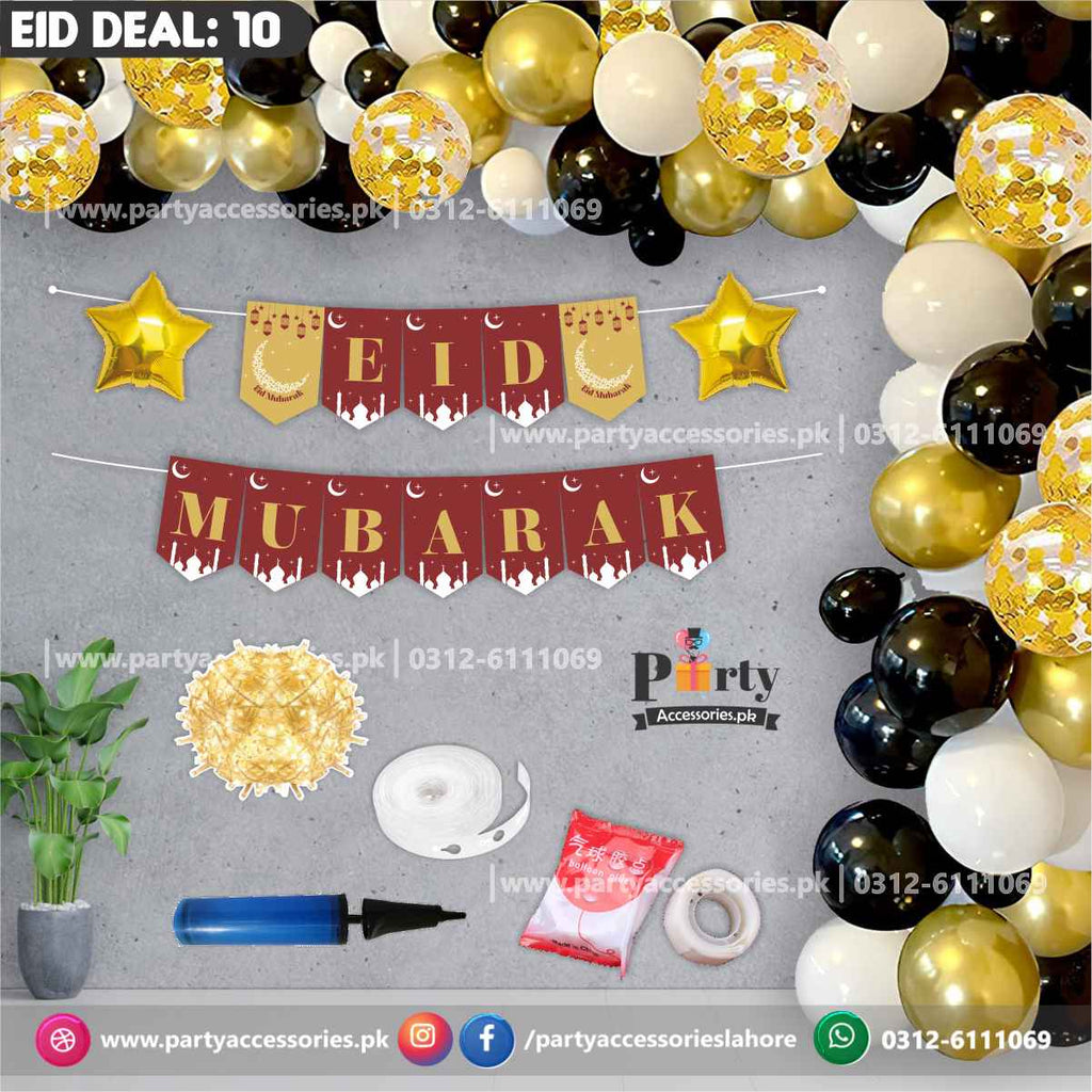 Eid Mubarak Backdrop Wall balloon decorations Balloon kit | Eid Decorations 2025 | Eid deal 10