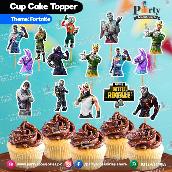 Fortnite theme customized birthday cupcake toppers set cutouts –  PartyAccessories.pk
