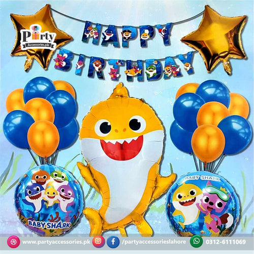 baby shark theme birthday decoration set