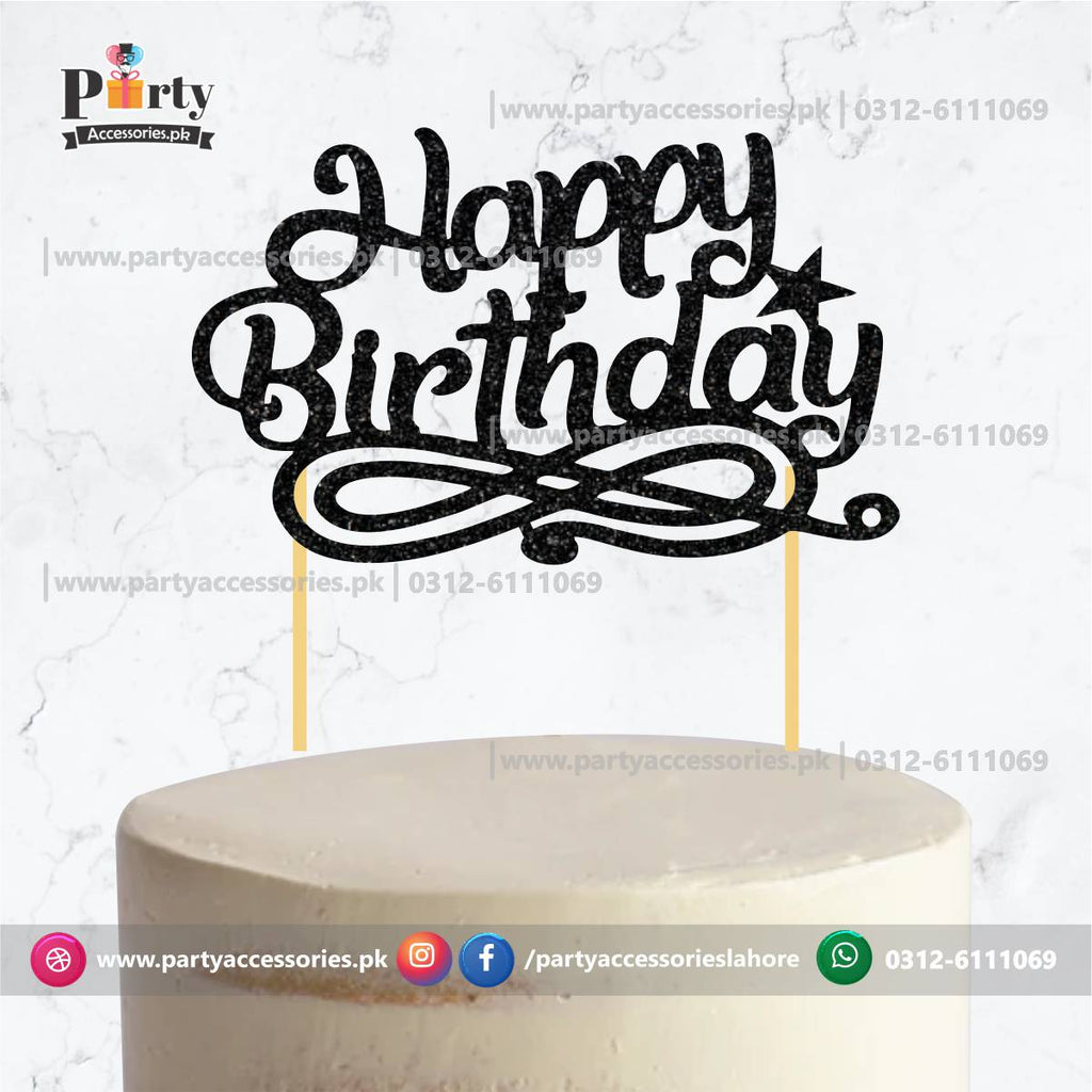 Personalized Happy Birthday Cake Topper Glitter Birthday Cake - Etsy