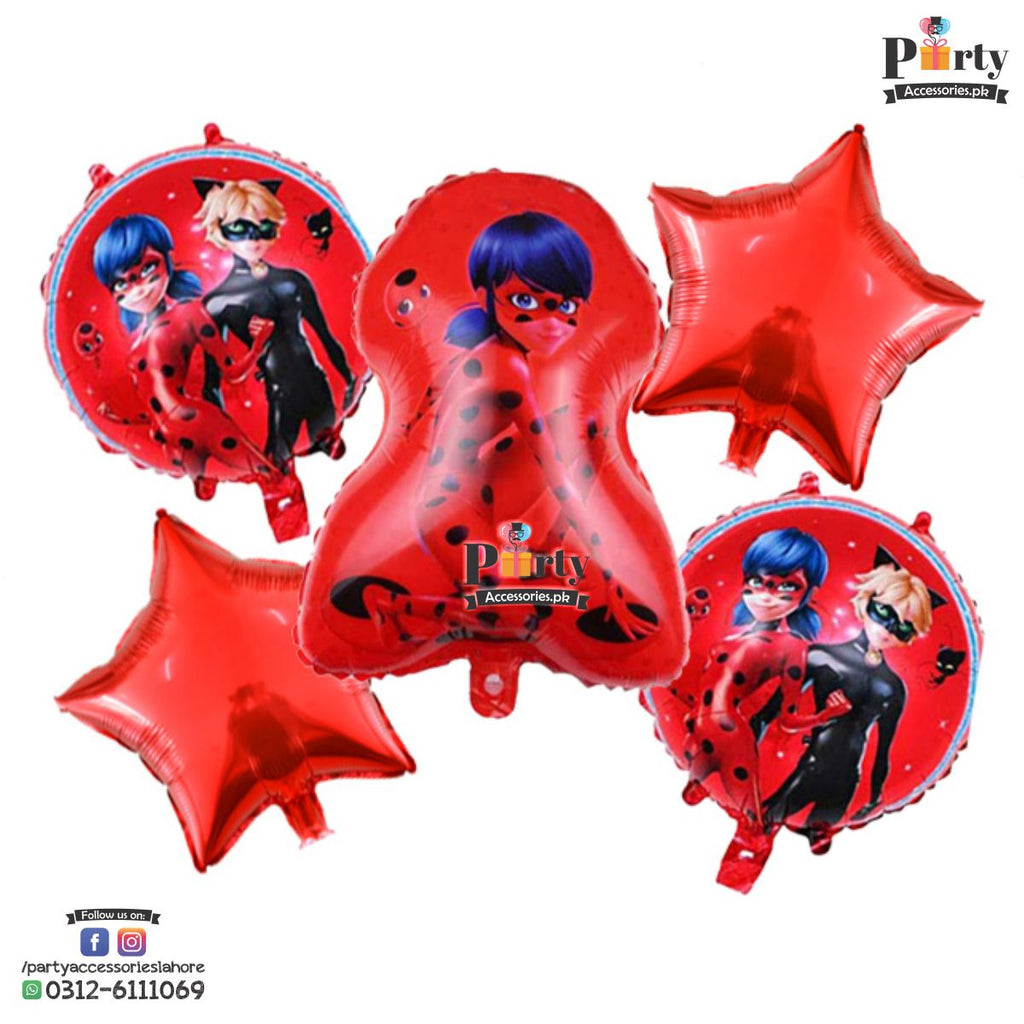 Miraculous Lady Bug themed birthday exclusive foil balloons set 