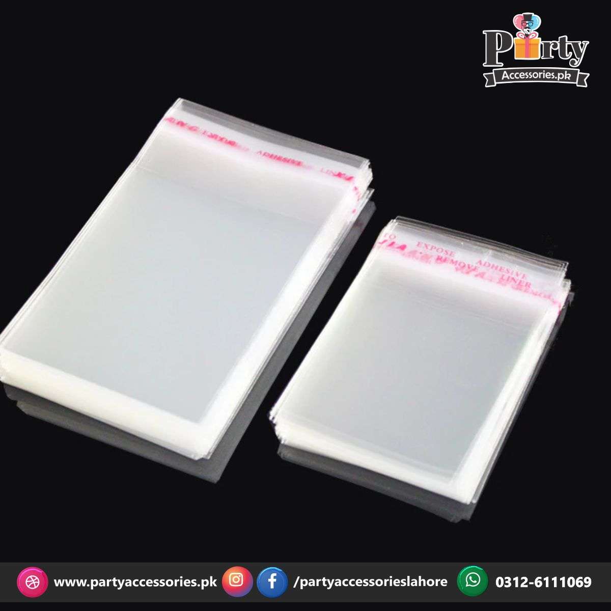 Transparent plastic taping bags |