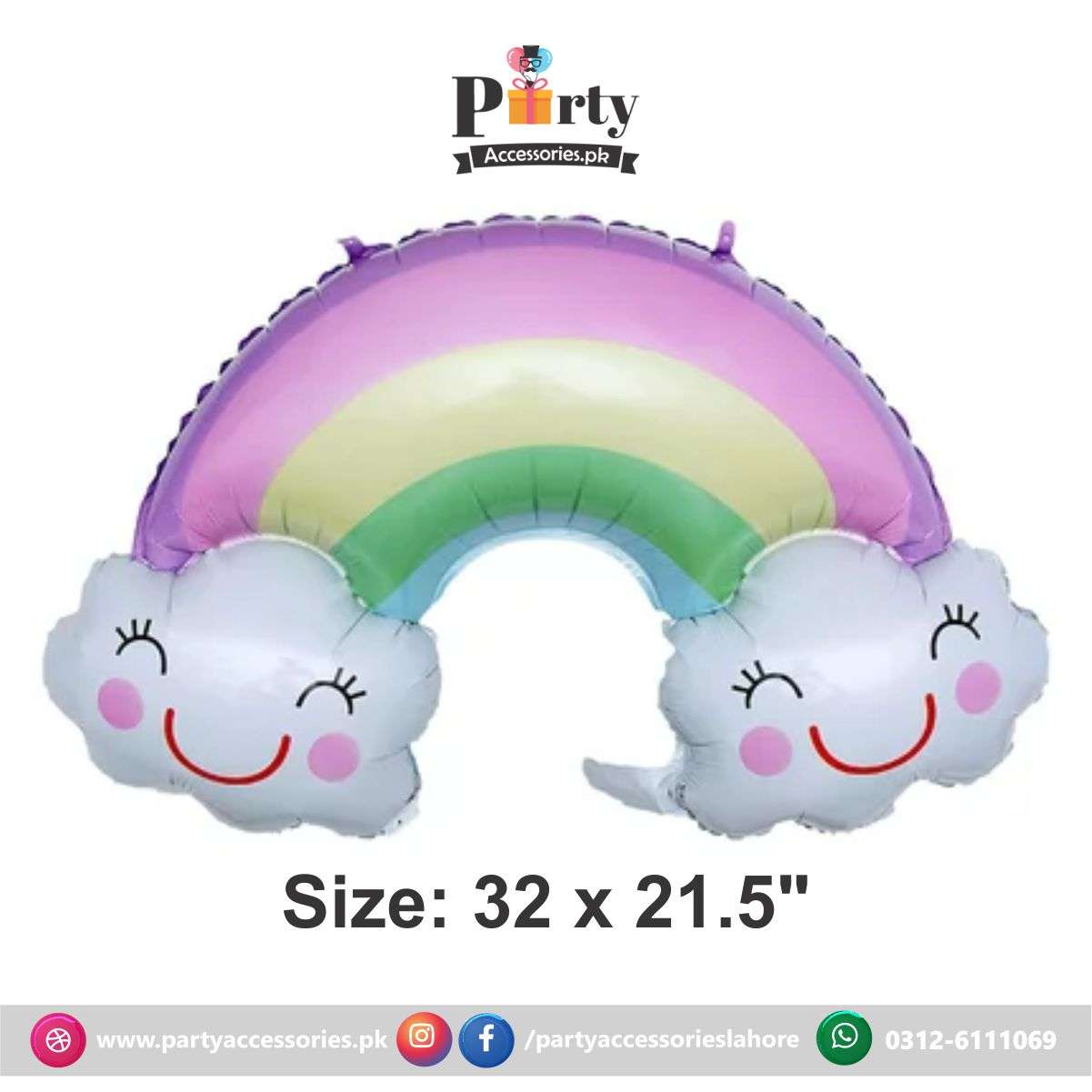 Rainbow theme exclusive birthday foil balloon