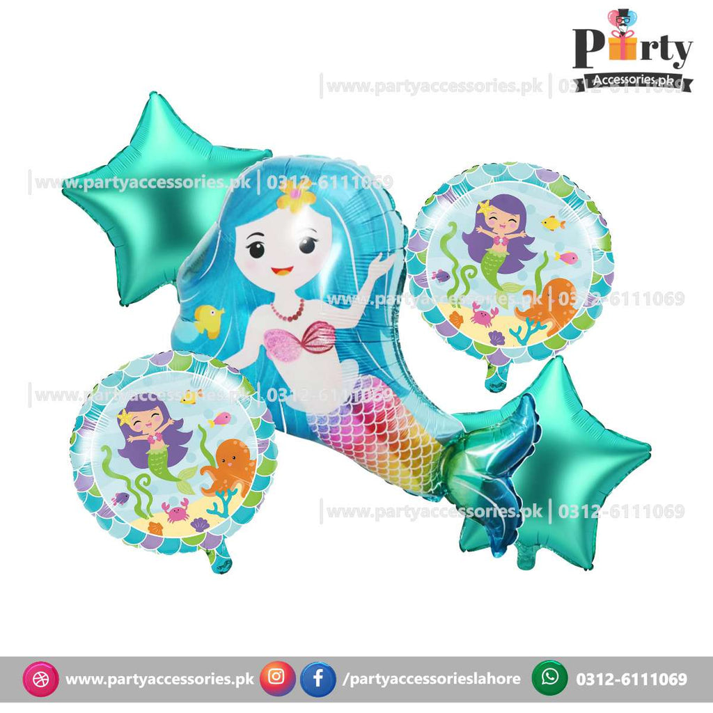 little mermaid theme foil balloon 