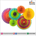 Paper Fan set Party backdrop decoration set Multi colored backdrop