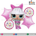 LOL doll theme birthday decoration foil balloons set