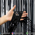 Black Metallic Foil Fringe Curtain