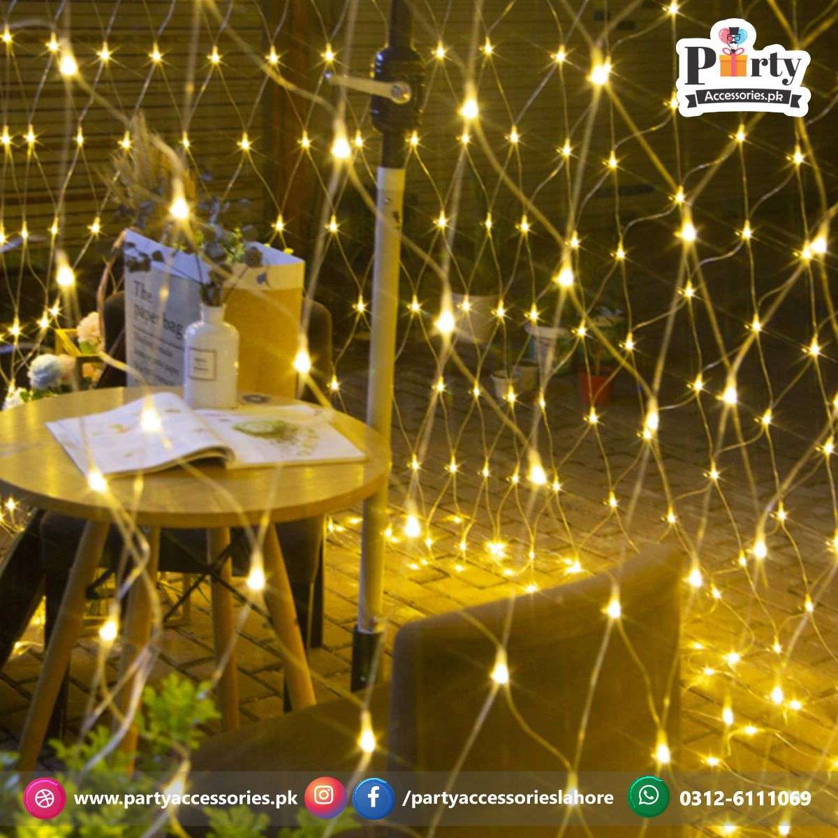 fairy lights strings curtain