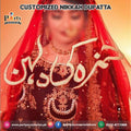 Red Nikkah Dupatta customized with groom name Customized