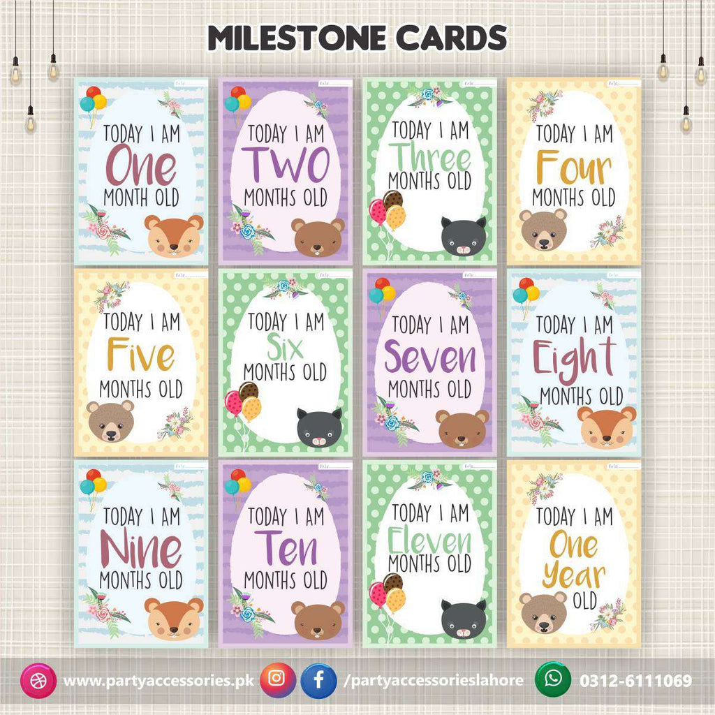 Baby milestone Photo cards set | New Born Photoshoot Baby Photo cards Gift