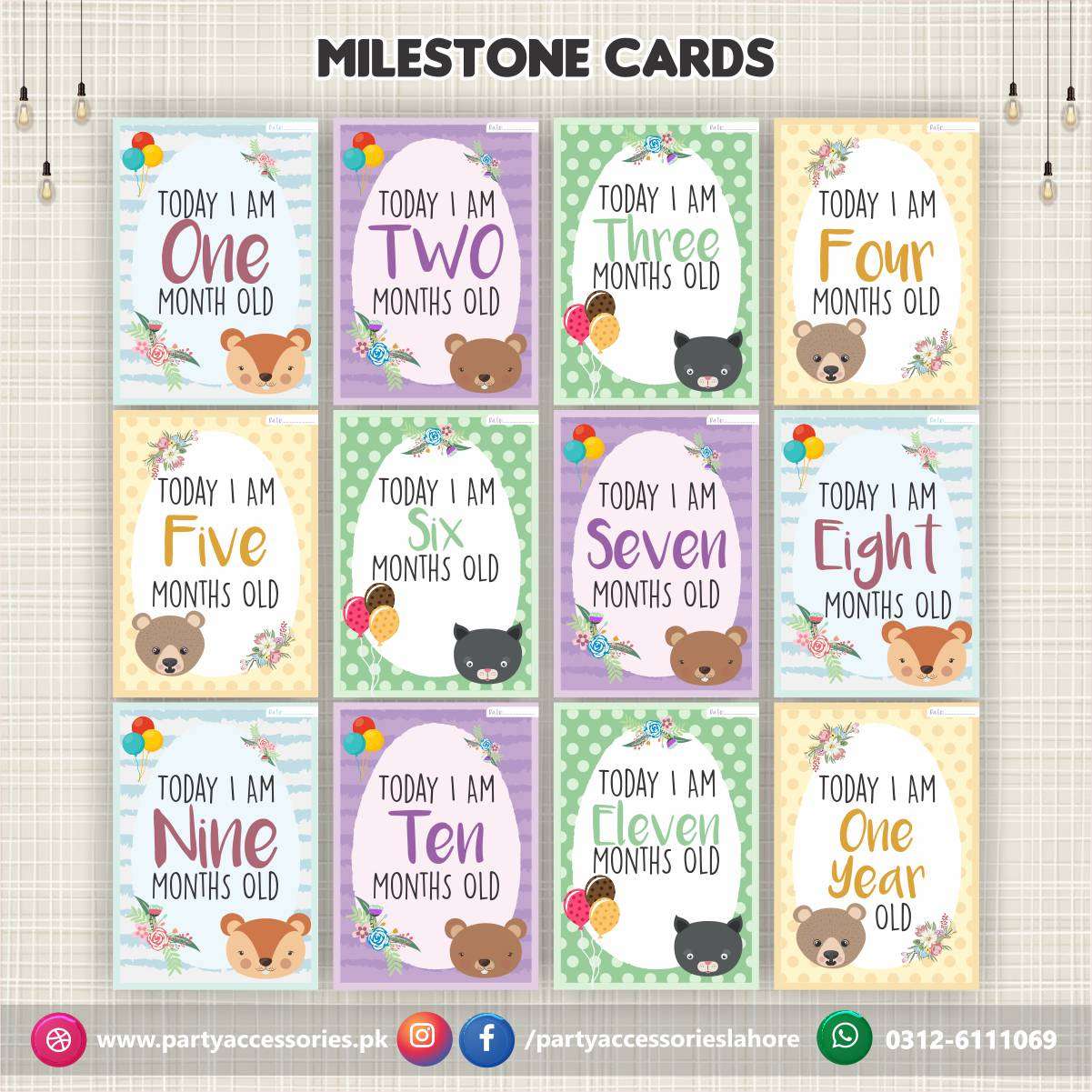 Baby milestone Photo cards set | New Born Photoshoot Baby Photo cards Gift