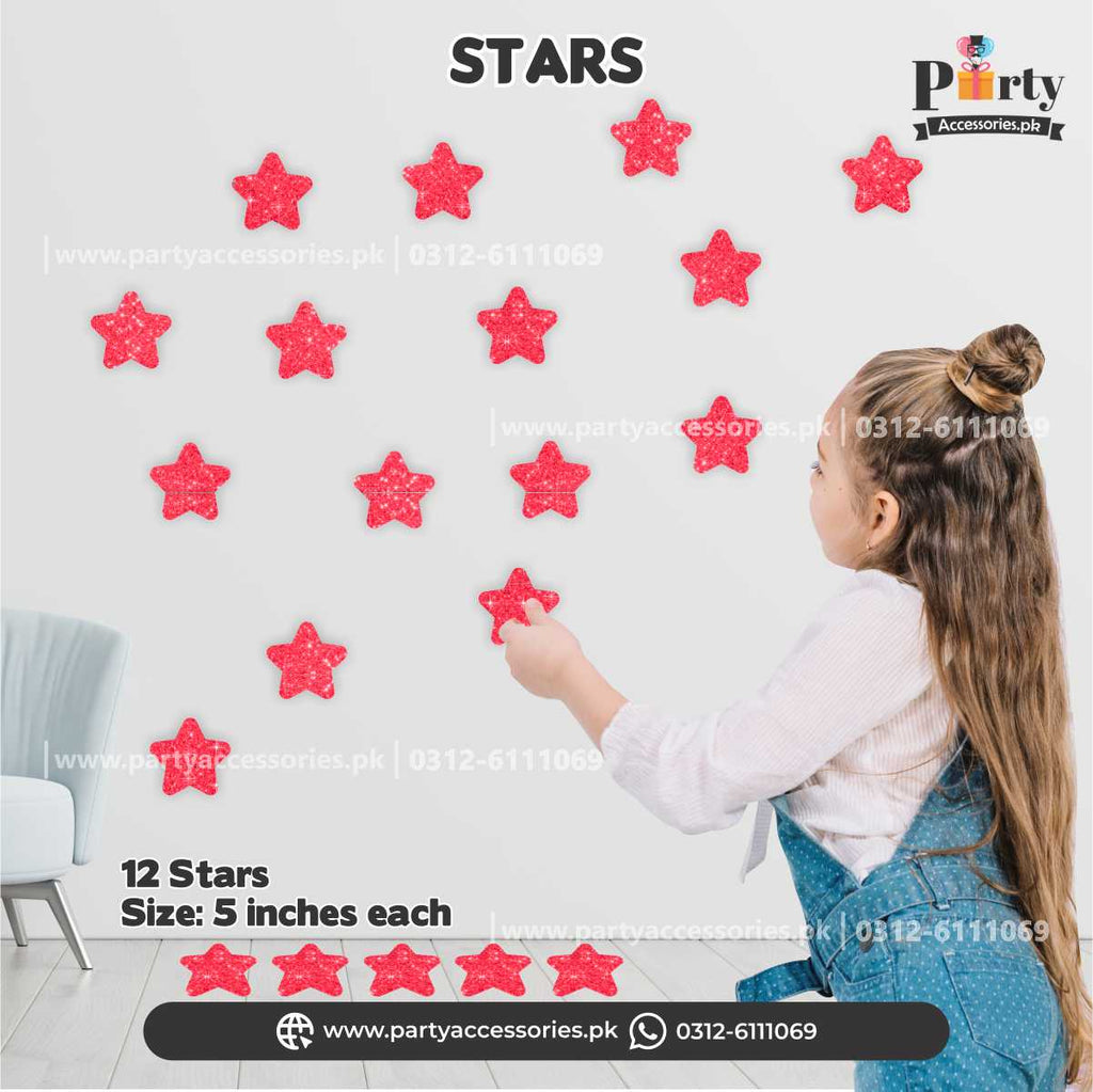 Star shaped sticker cutouts | Eid decorations 2025 | Pack of 12