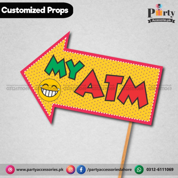 Customized funny WEDDING party photo prop MY ATM