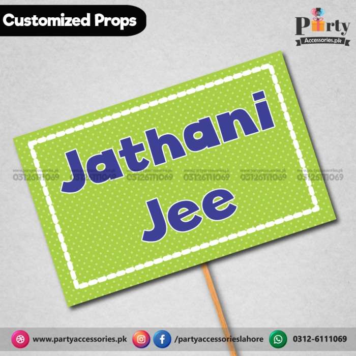 Customized FUNNY wedding party photo prop JETHANI GEE