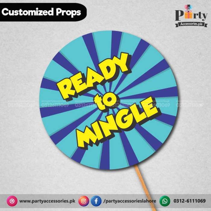 Customized FUNNY wedding party photo prop READY TO MINGLE