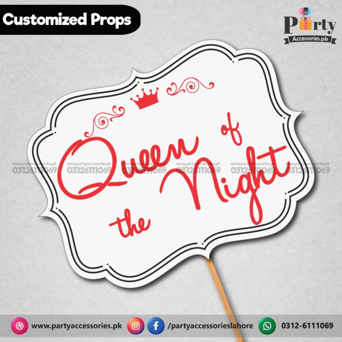 Customized FUNNY party photo prop QUEEN OF THE NIGHT