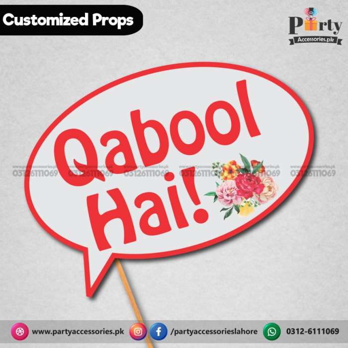  photo prop QABOOL HAI