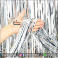 Silver Metallic Foil Fringe Curtain
