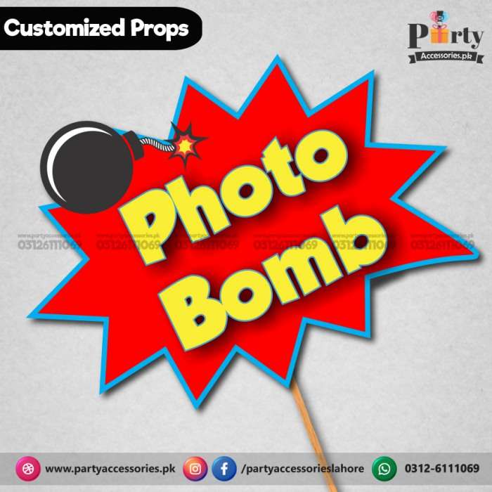 Customized FUNNY wedding party photo prop PHOTO BOMB