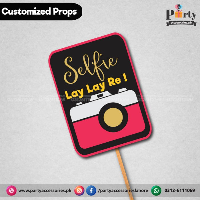 Customized funny party photo prop SELFIE LAY LAY RAY