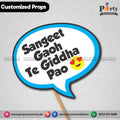 Customized funny WEDDING party photo prop SANGEET