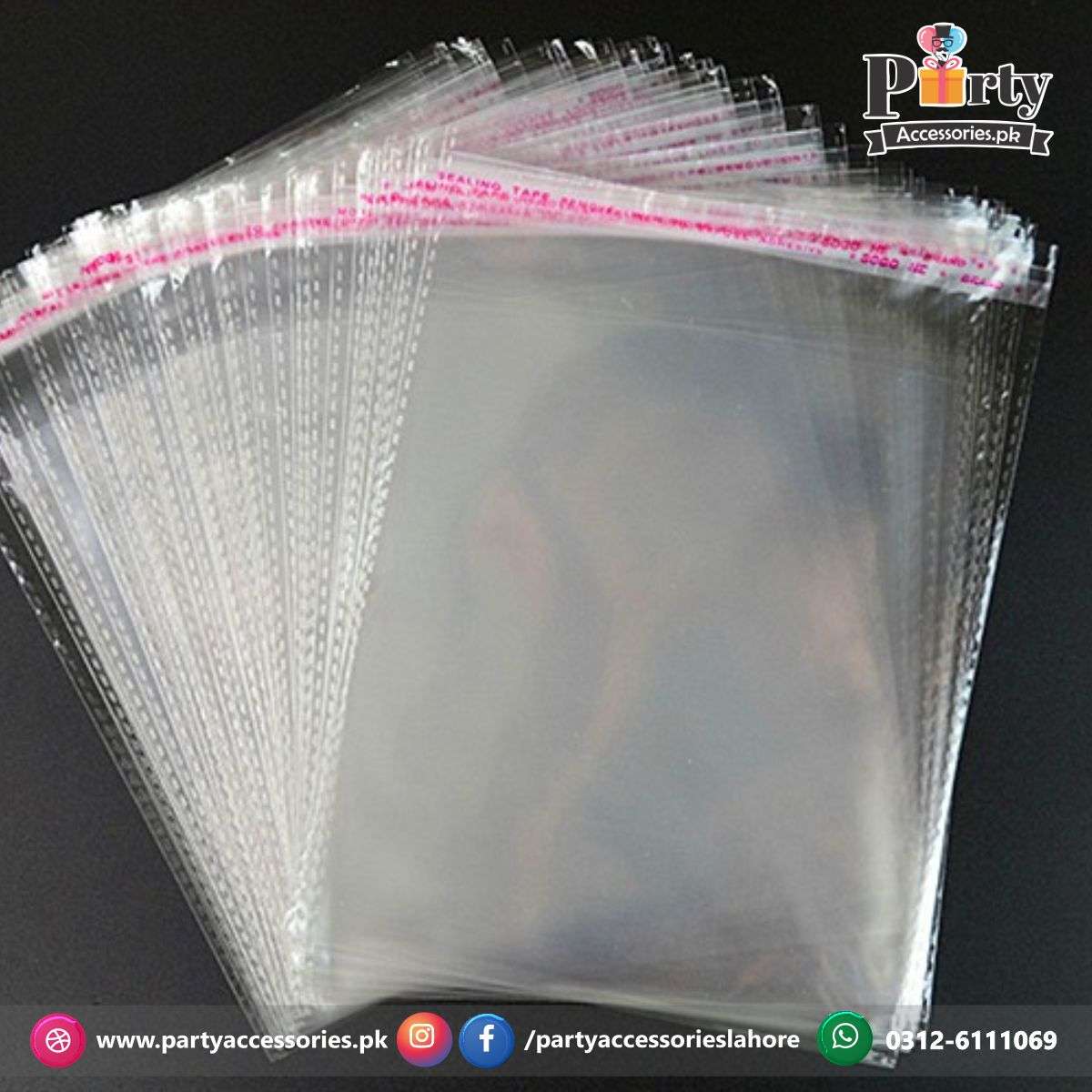 Transparent plastic taping bags