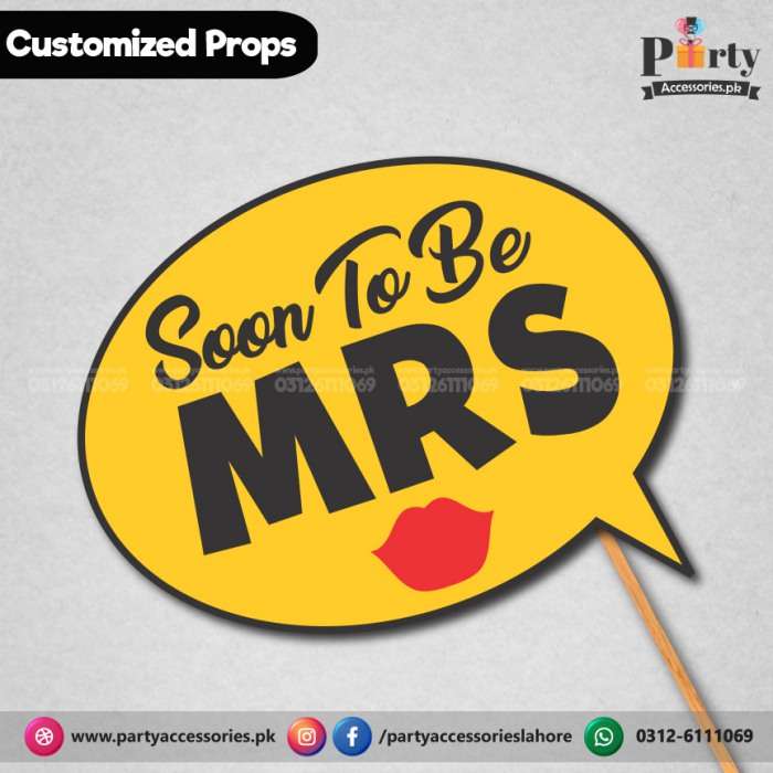 Customized funny WEDDING party photo prop SOON TO BE MRS