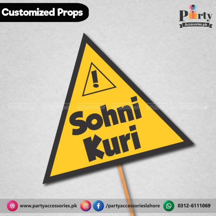 Customized funny WEDDING party photo prop SOHNI KURI