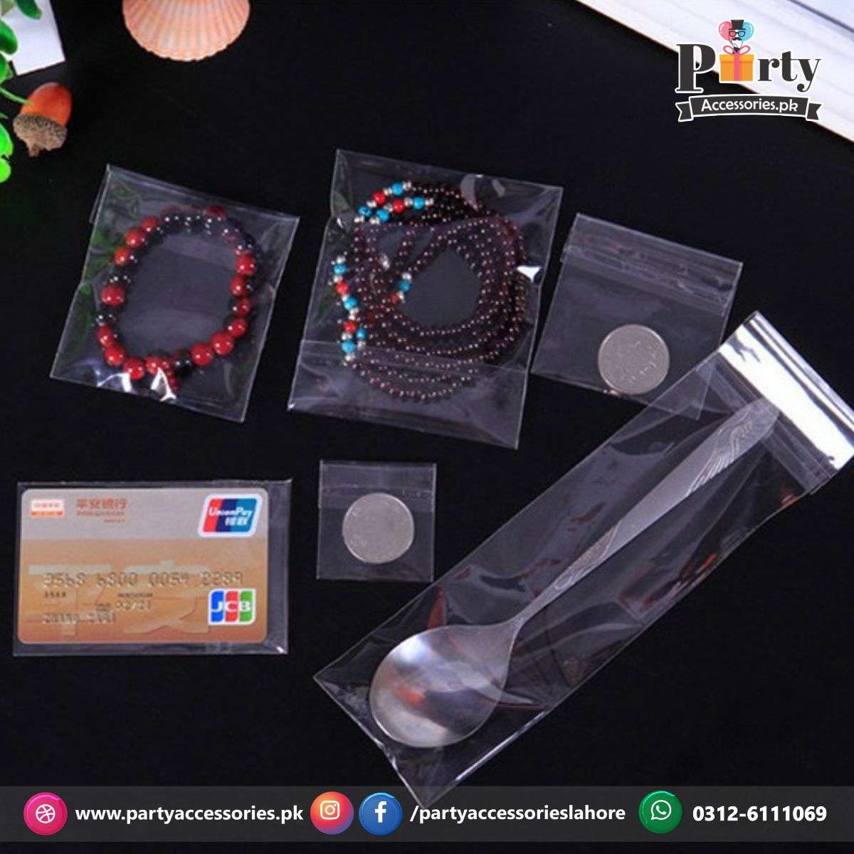 Transparent plastic taping bags 
