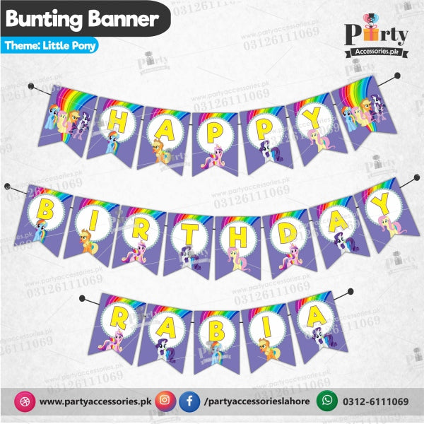 Customized Little Pony theme Birthday bunting Banner