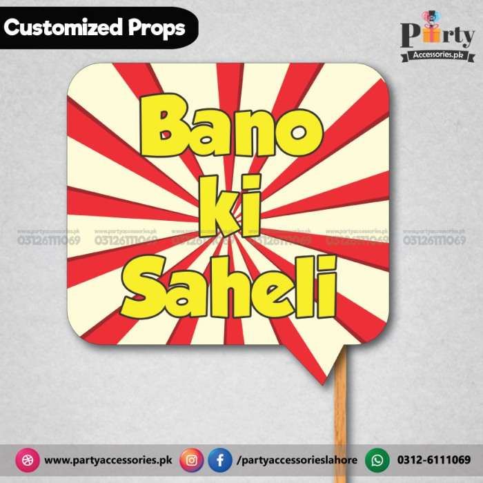 Customized wedding party Prop BANO KI SAHELI