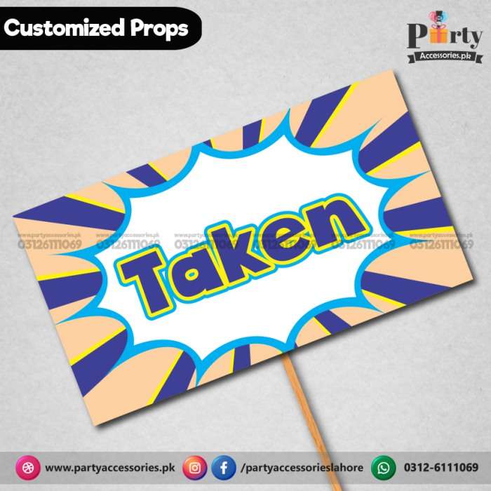 Customized funny WEDDING party photo prop TAKEN