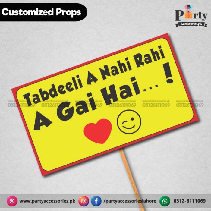 Customized funny WEDDING party photo prop TABDEELI