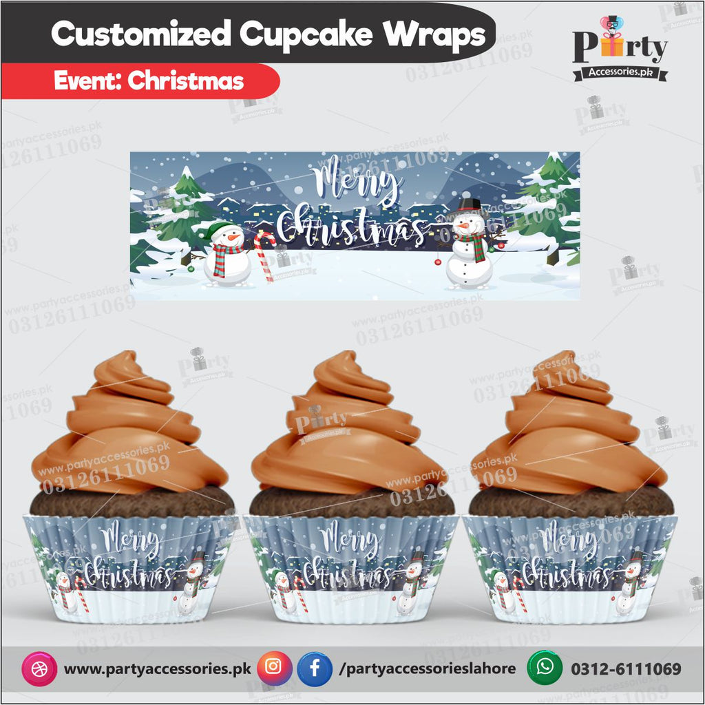 Christmas party themed Cupcake wraps 