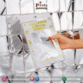 square box shape Metallic foil curtain in silver