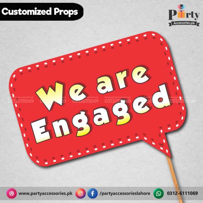 Customized ENGAGEMENT party photo prop WE ARE ENGAGED