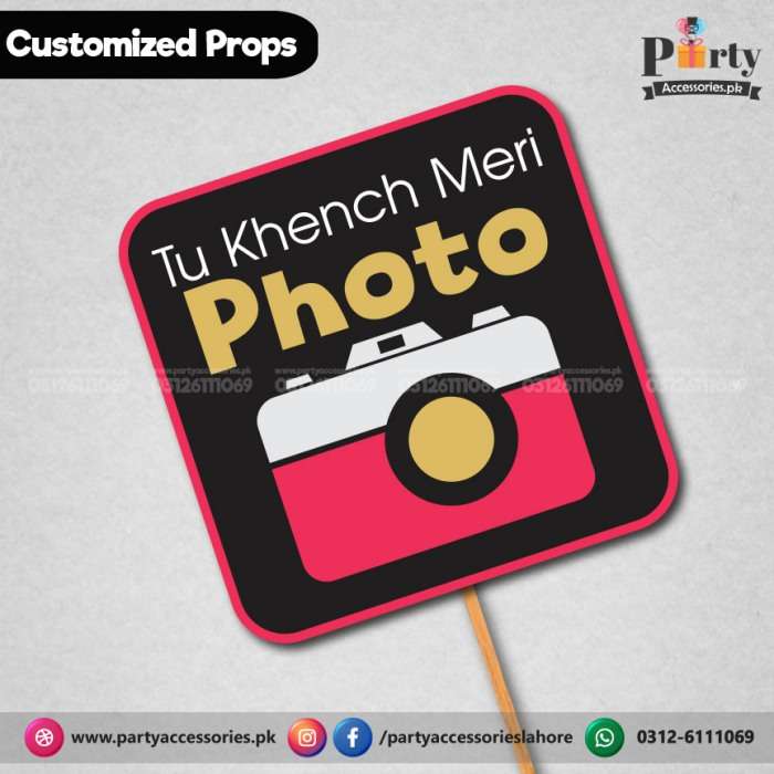 Customized Funny wedding party photo prop TU KHENCH MERI PHOTO