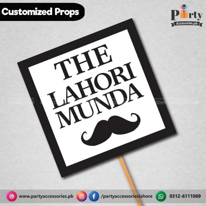 Customized FUNNY wedding party photo prop LAHORI MUNDA