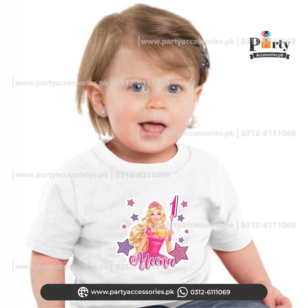 Barbie theme customized T-shirt for birthday boy or girl