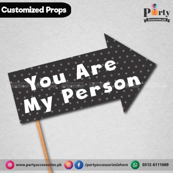 Customized FUNNY wedding party photo prop YOU ARE MY PERSON